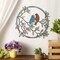 Metal Wall Art Bird on Tree Branch Silhouette Bird Art Decor for Living Room Garden Bedroom Office Home Wall Housewarming Party Decor(Retro Color)